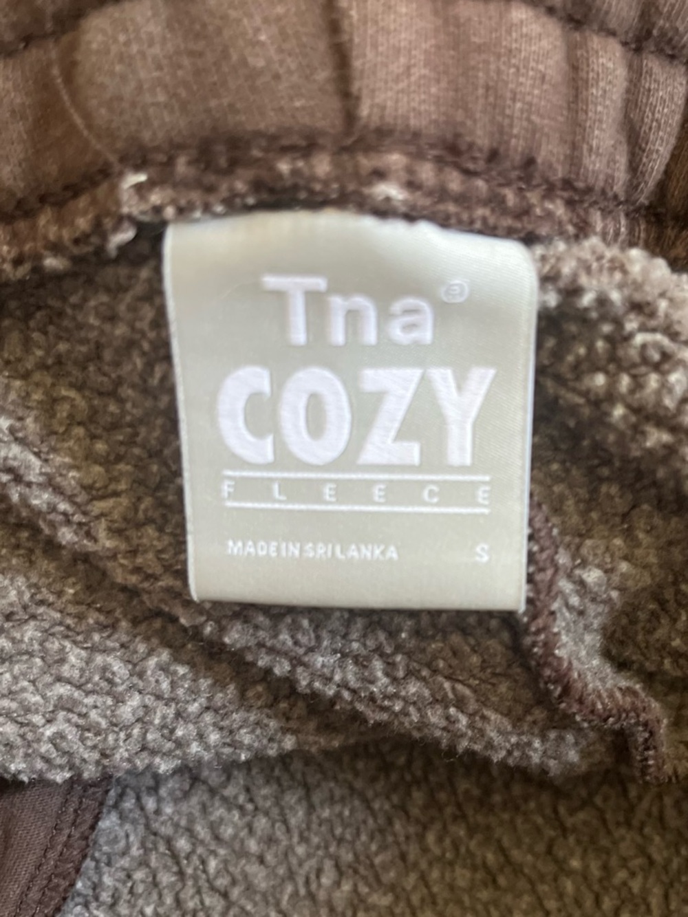 TNA Women's Cozy Fleece Chocolate Brown Drawstring Joggers Pants Size S - Picture 9 of 11